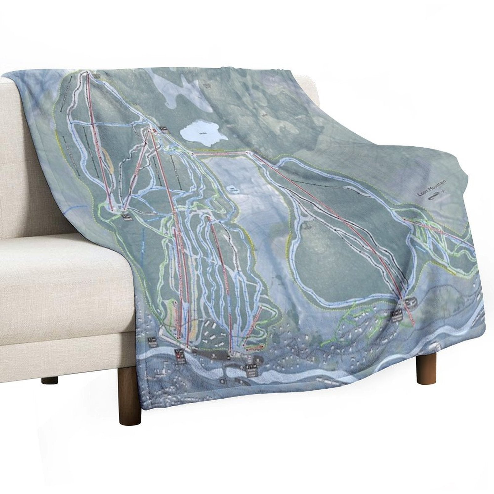 Loon Mountain Resort Trail Map Velvety-soft Throw Blanket