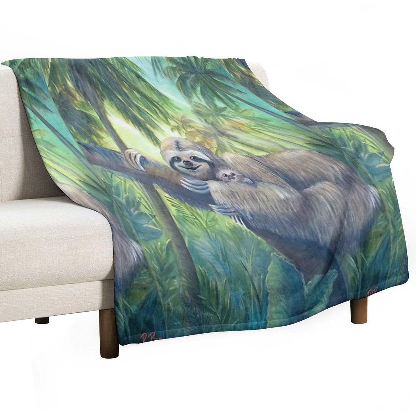 A Sloth Mother's Love All-season Throw Blanket