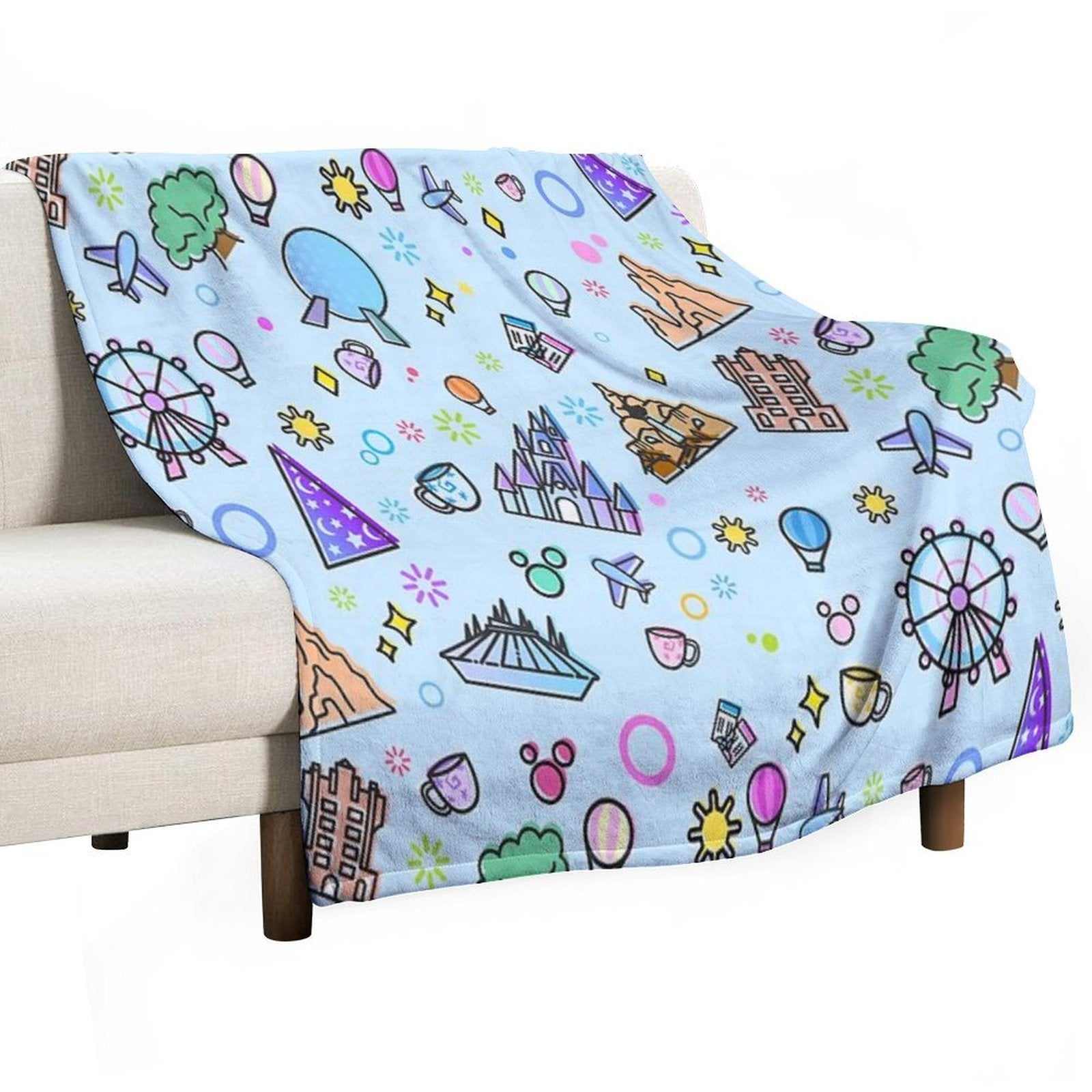 Meet Me at My Happy Place Pattern Gift-ready Throw Blanket