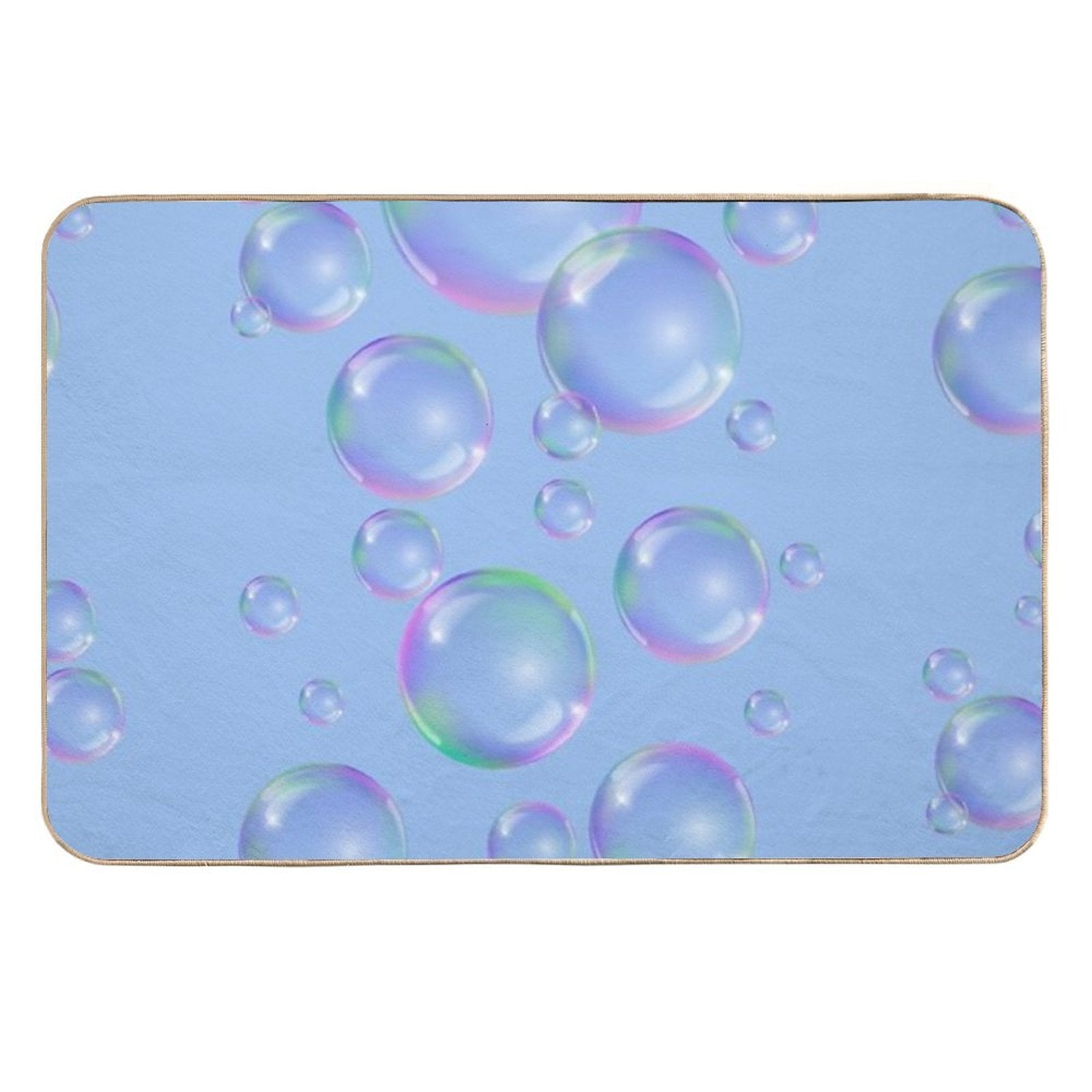 Colorful Bubbles Pattern - Light Blue Background  Odorless Bath Mat