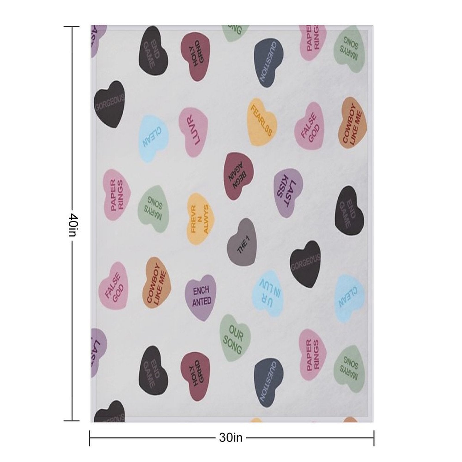 Eras Candy Hearts  Home Decor Merch Fandom Small Support  HECKINFAROUT Easy Care Throw Blanket