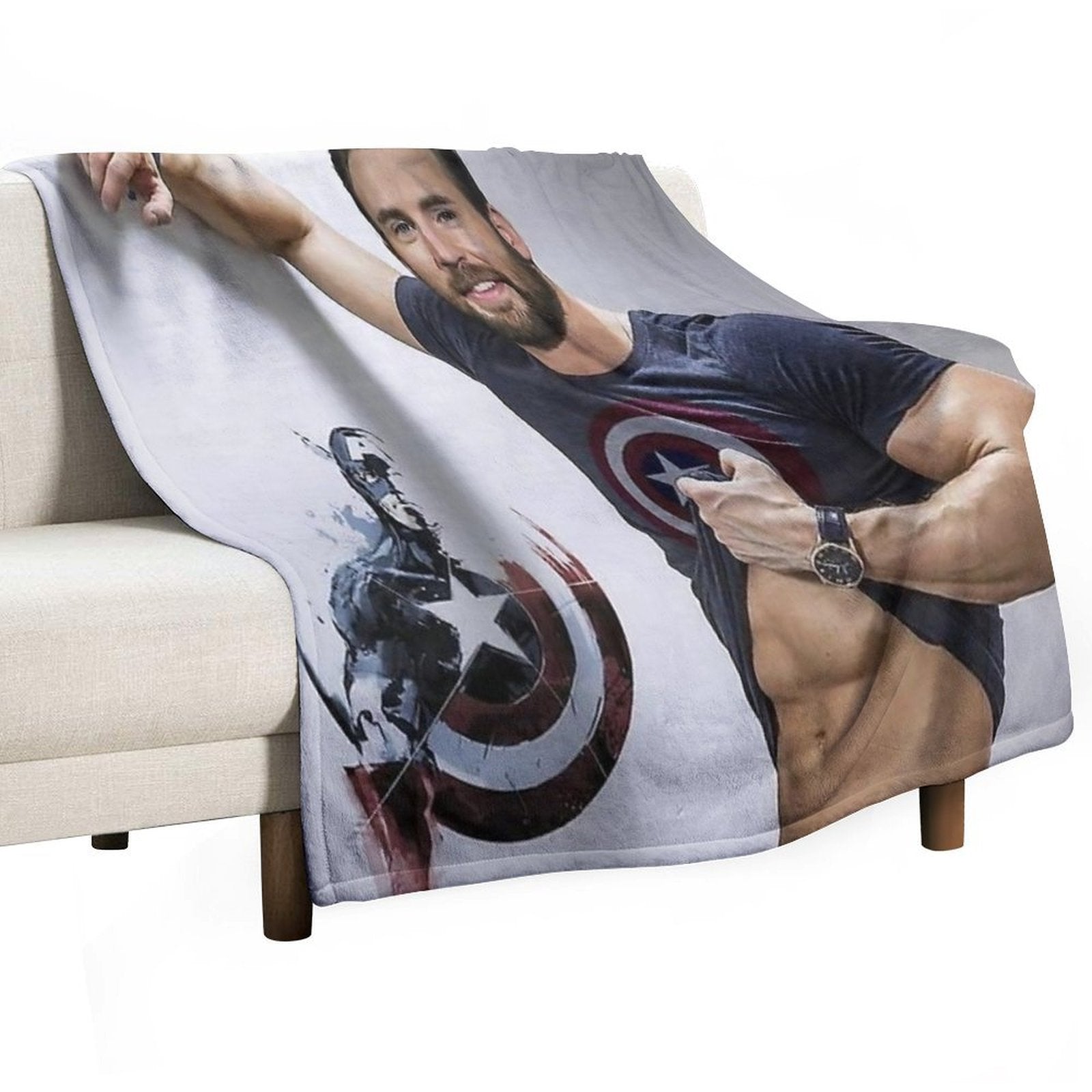 Chris Evans Wallpaper Travel-friendly Throw Blanket