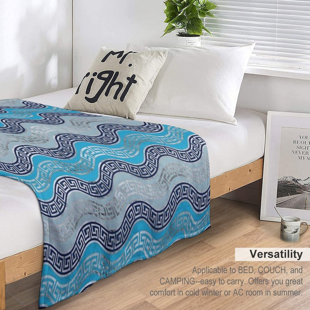 Greek Meander Pattern - Greek Key Ornament Travel-friendly Throw Blanket