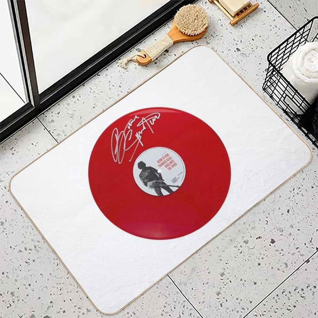 Bruce Springsteen Born To Run Red Autographed Vinyl Record Artwork  High-Traffic Bath Mat