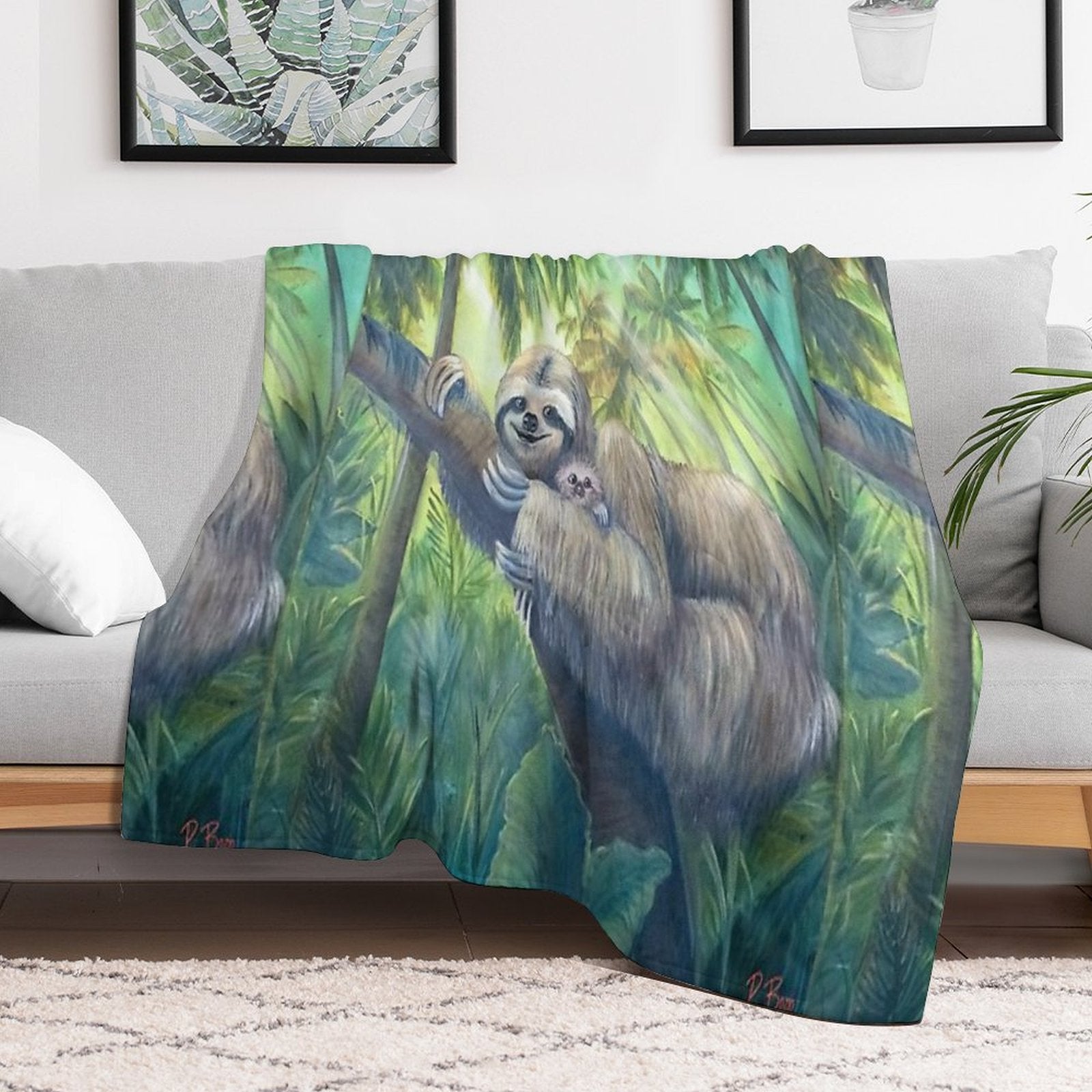 A Sloth Mother's Love All-season Throw Blanket