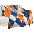 Orange Denim Patchwork Lightweight Throw Blanket