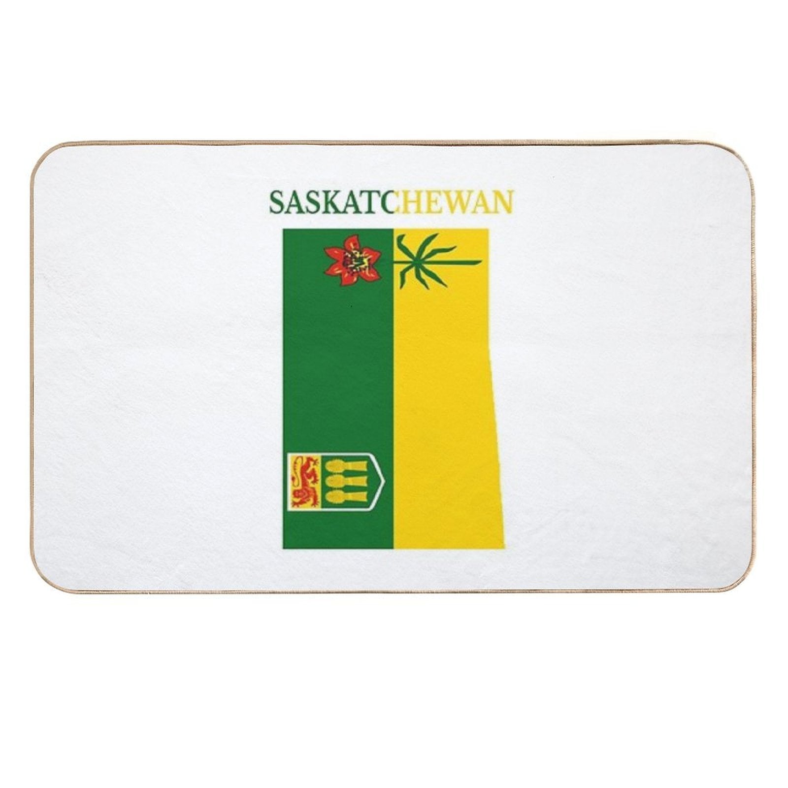 Saskatchewan Flag Map, SK, Canada  Easy Maintenance Bath Mat