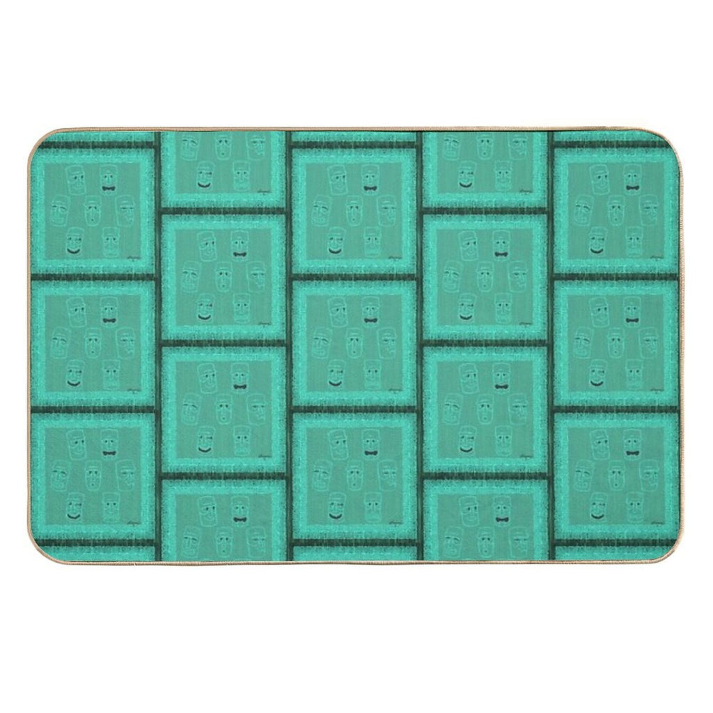 Tiki Time - Aqua Version!  Odorless Bath Mat