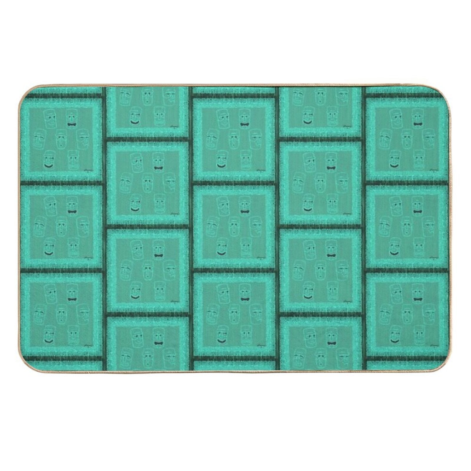 Tiki Time - Aqua Version!  Odorless Bath Mat