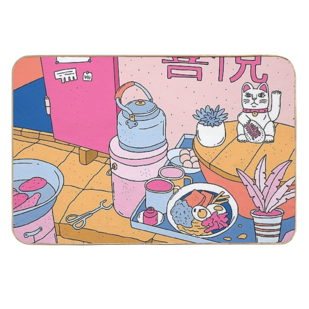 MANEKI STREET FOOD  Easy Maintenance Bath Mat