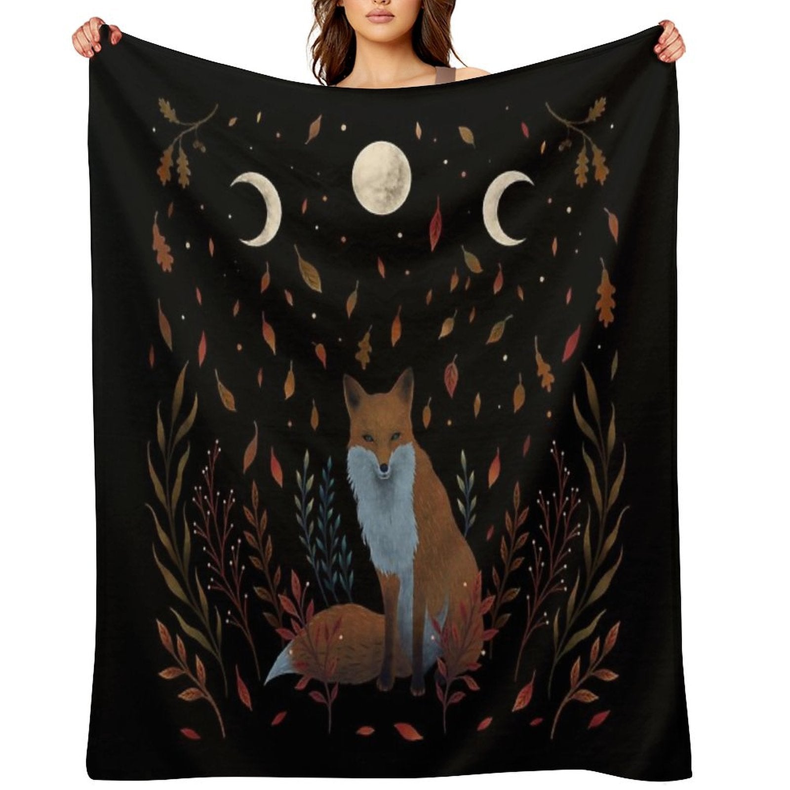 Autumn Fox Wrinkle-free Throw Blanket
