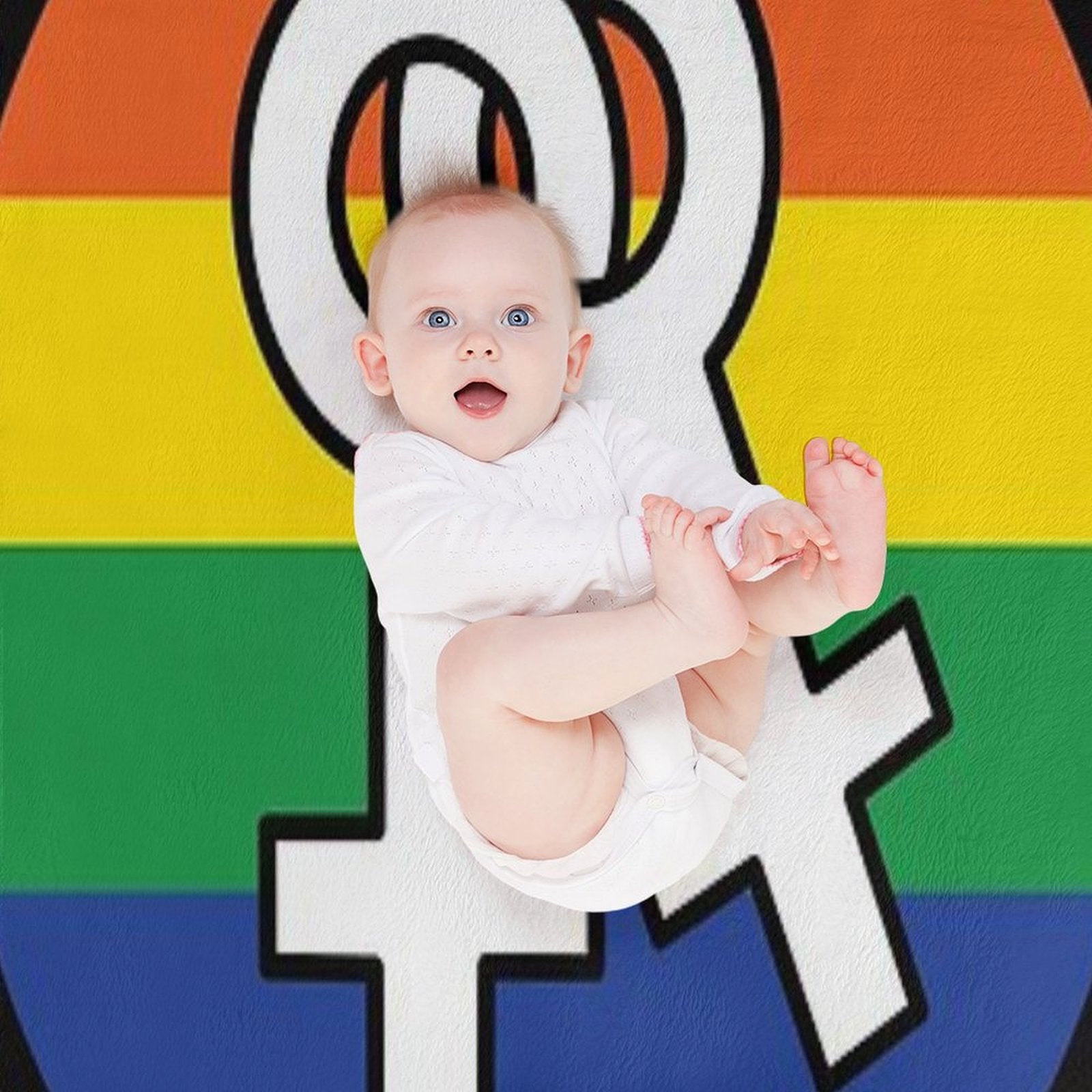 Female Symbols Rainbow Quick-dry Throw Blanket