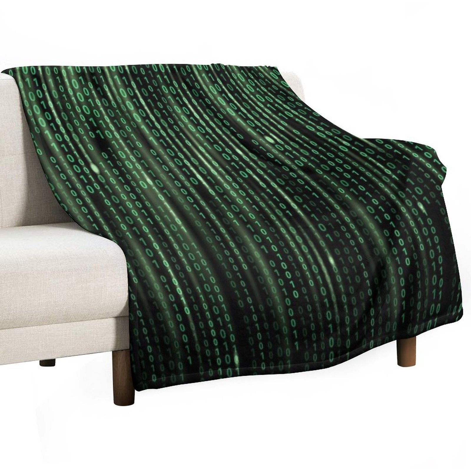 Binary Code Background Matrix Code Anti-pilling Throw Blanket