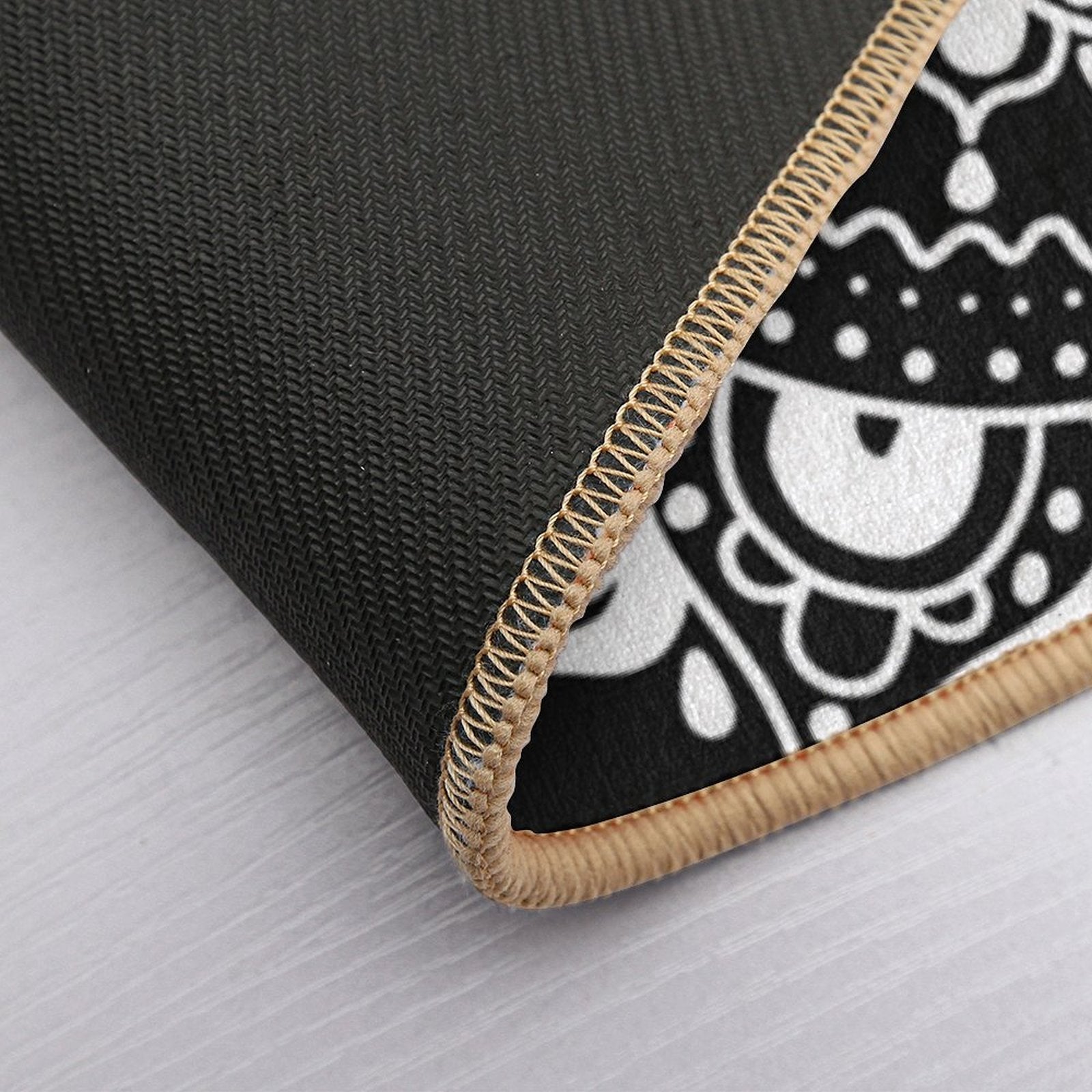 Classic Black And White Mandala Art  Easy To Clean Bath Mat
