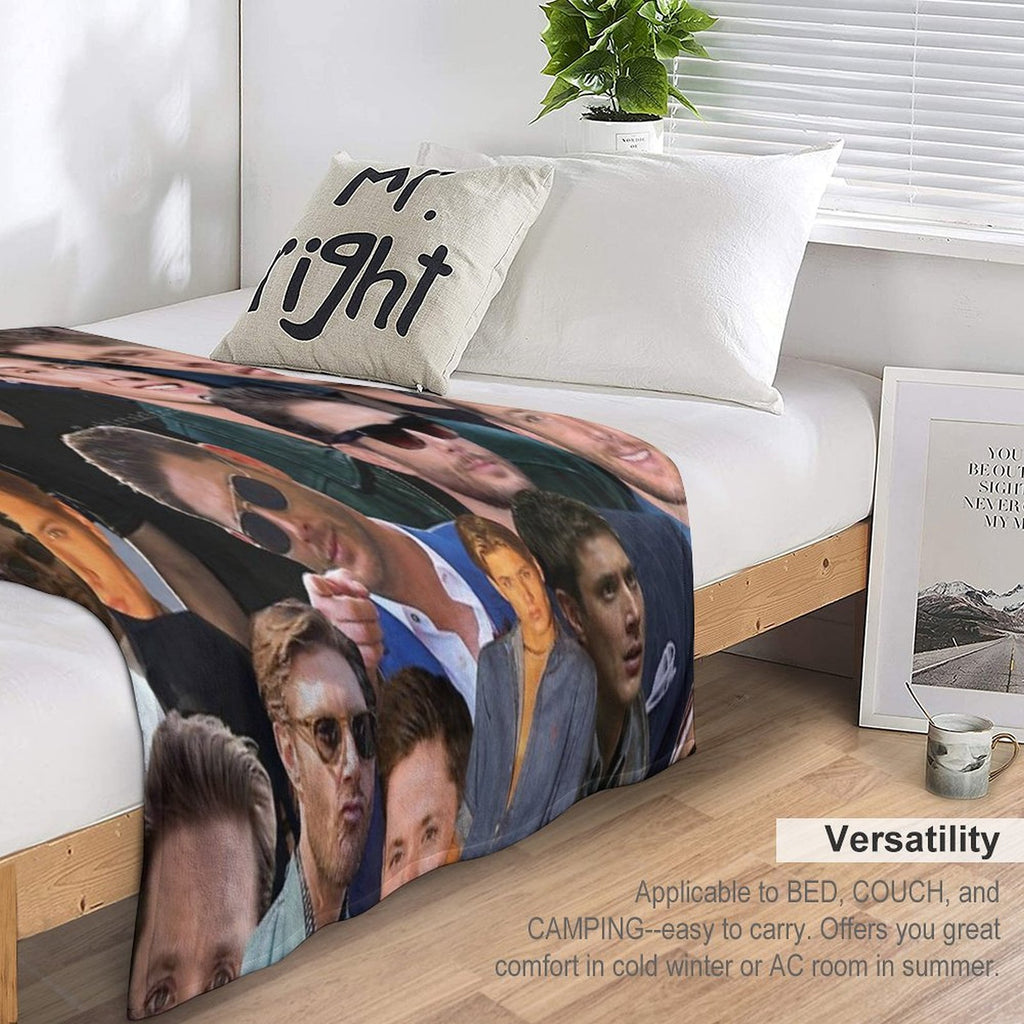 Jensen Ackles Photo Collage Comfort Throw Blanket