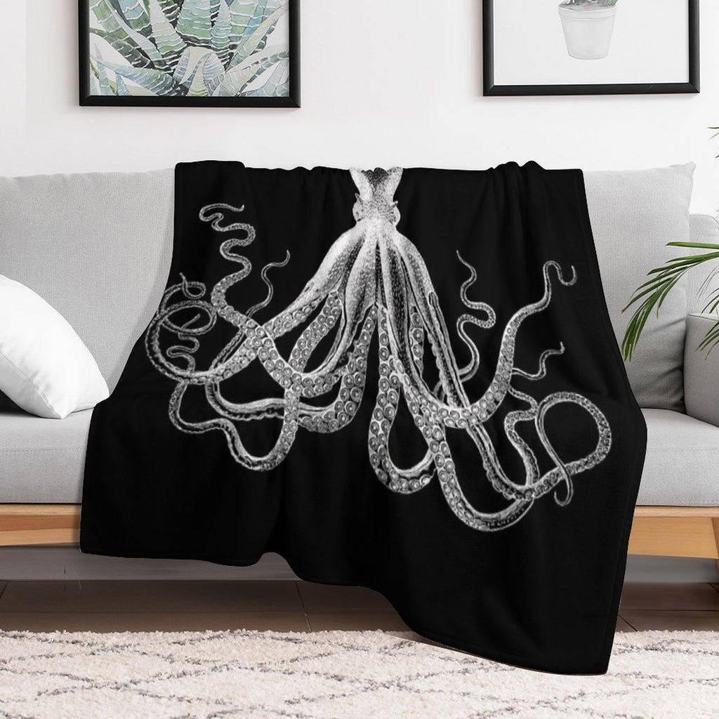 Octopus  Vintage Octopus  Tentacles  Sea Creatures  Nautical  Ocean  Sea  Beach  Black And White Comfort Throw Blanket