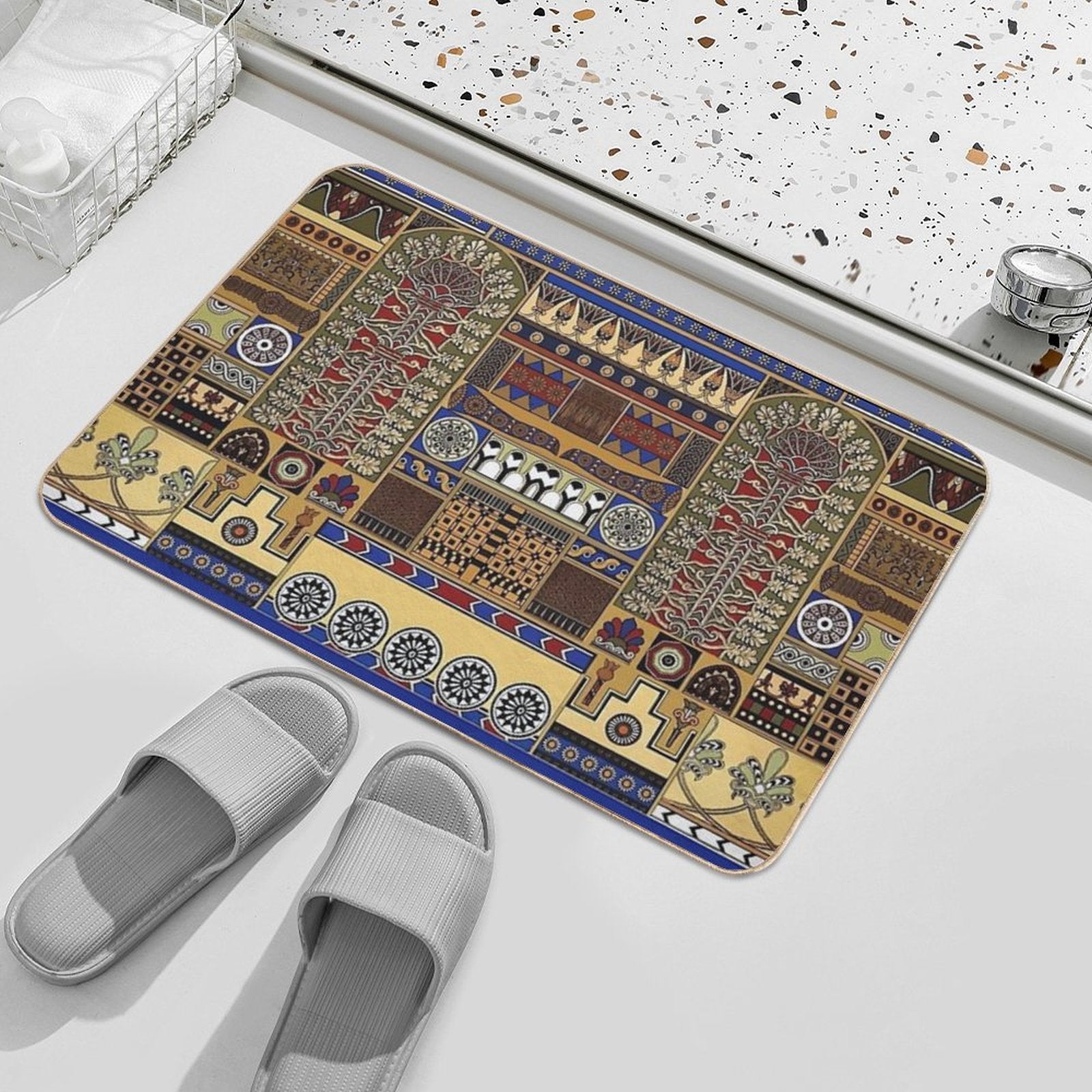 Ancient Assyrian Art  Slip-Resistant Bath Mat