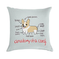 Anatomy of A Corgi Soft Short Plush Fabric Throw Pillow