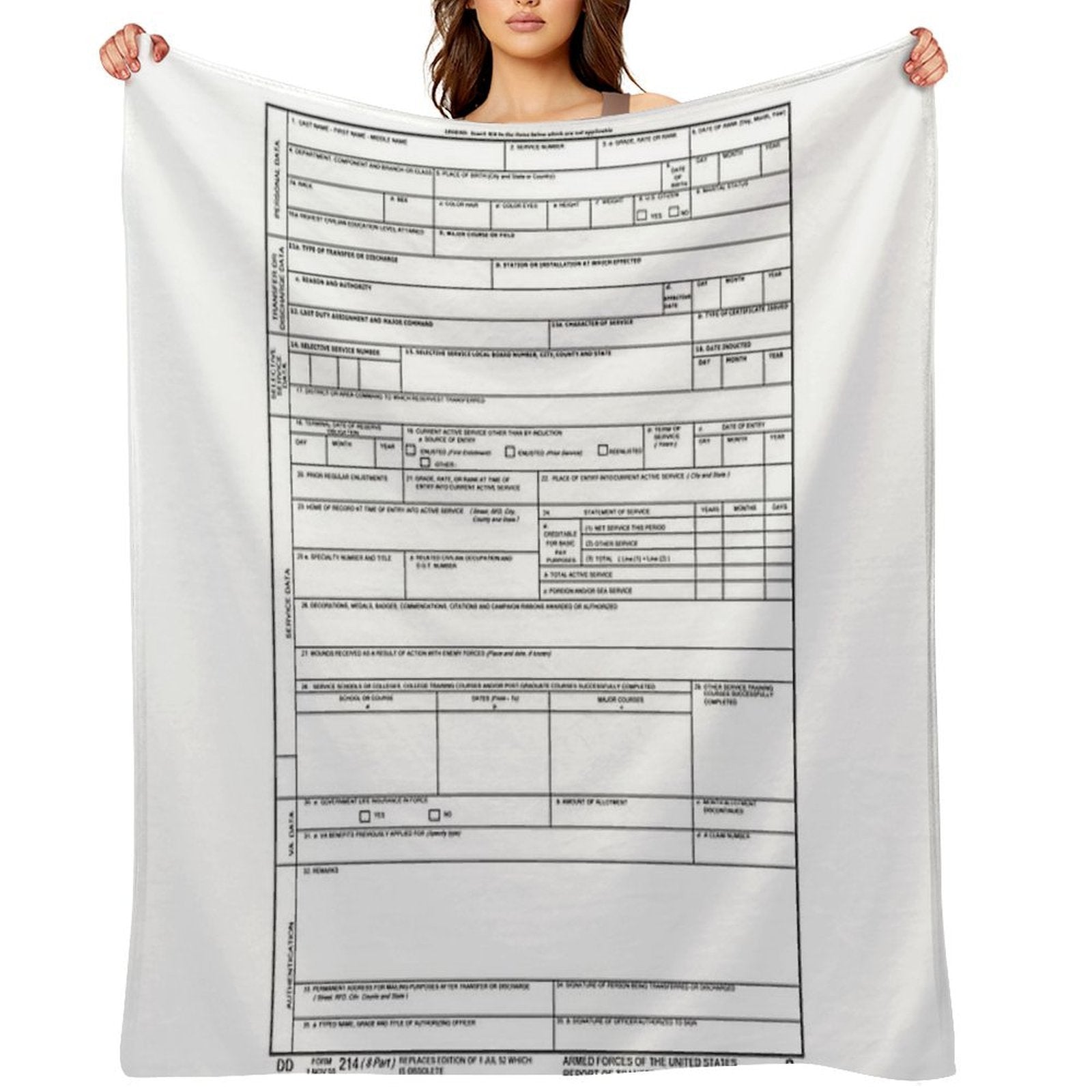 DD 214 Gift Shrink-resistant Throw Blanket