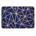 Blue And Gold Geometric Art Deco Lines  Easy Maintenance Bath Mat