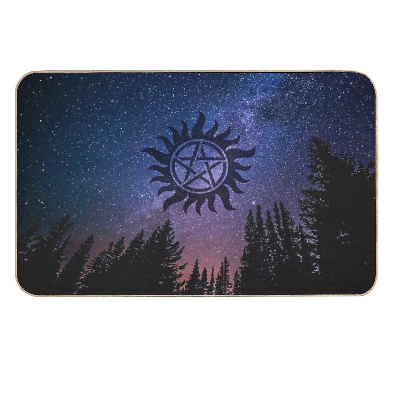 Anti Possession - Forest Starry Night Sky  Easy To Clean Bath Mat