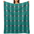 Plaid Design of Dark Green Hues Eco-conscious Throw Blanket
