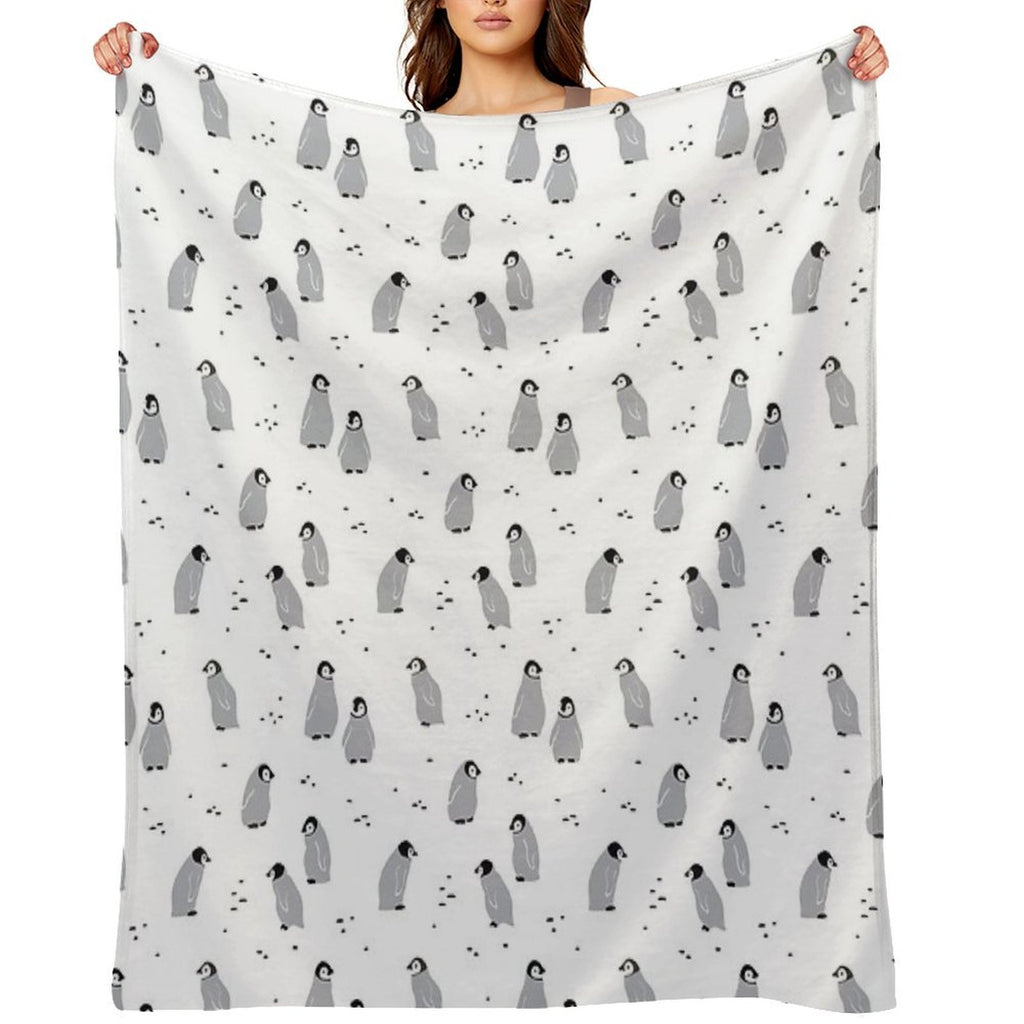 Baby Emperor Penguin Chicks Easy Care Throw Blanket