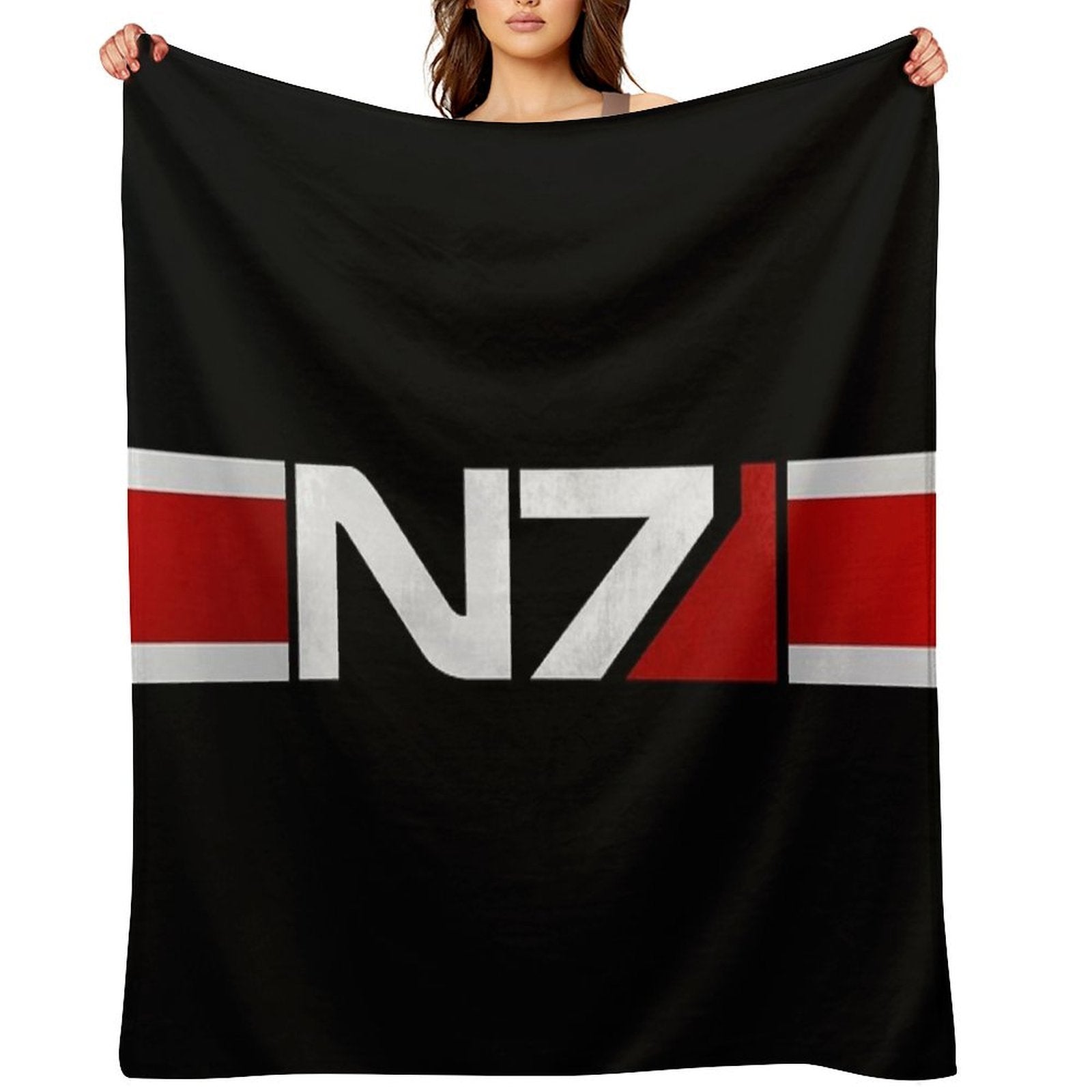 Mass Effect Horizontal N7 Wrinkle-free Throw Blanket