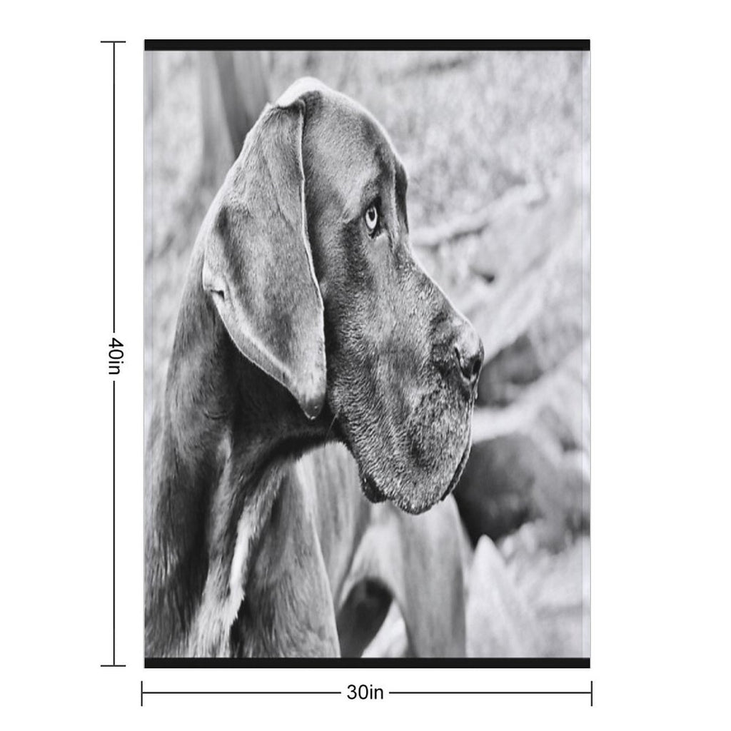 Blue Black Great Dane Wrinkle-free Throw Blanket
