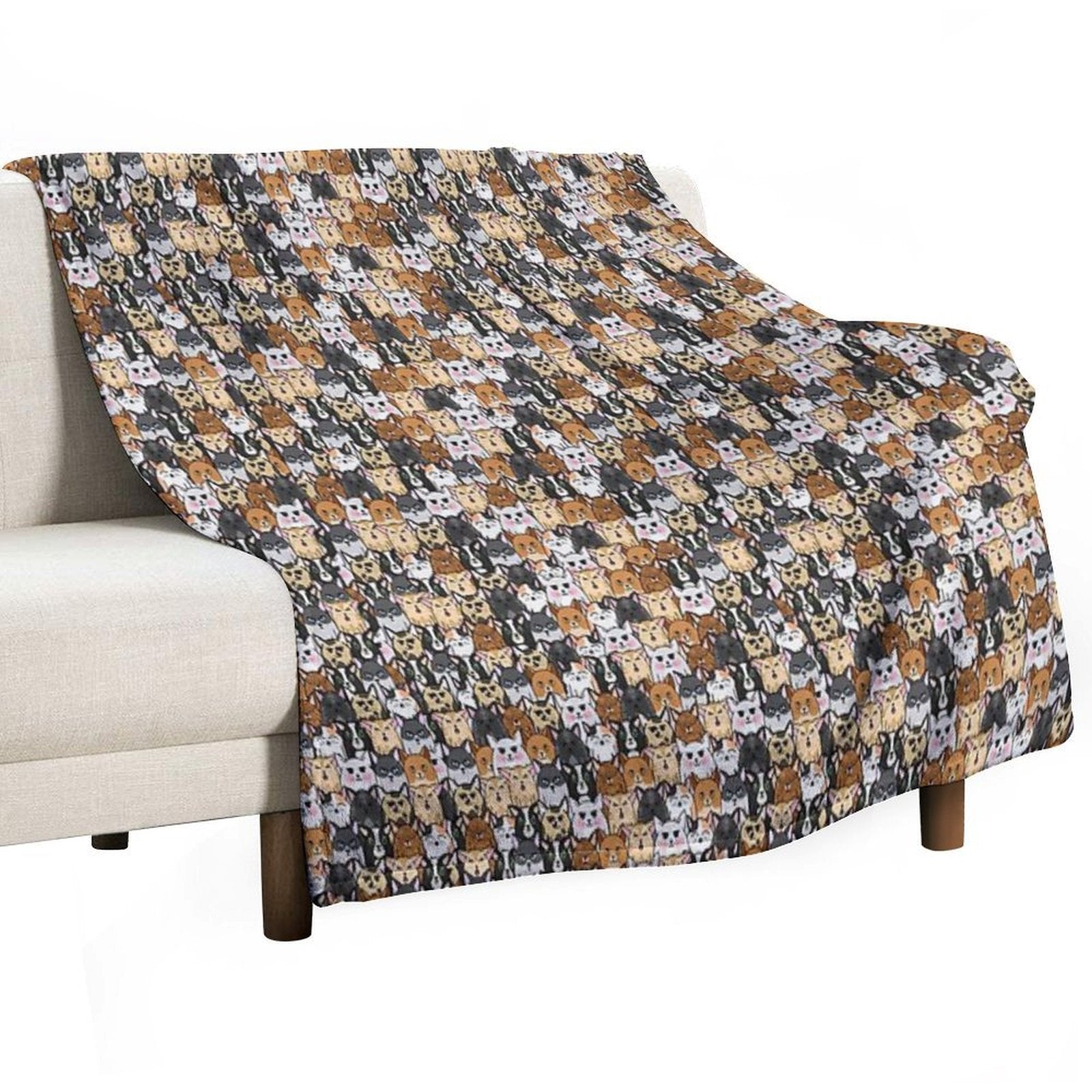So Many Kitties Plush Throw Blanket