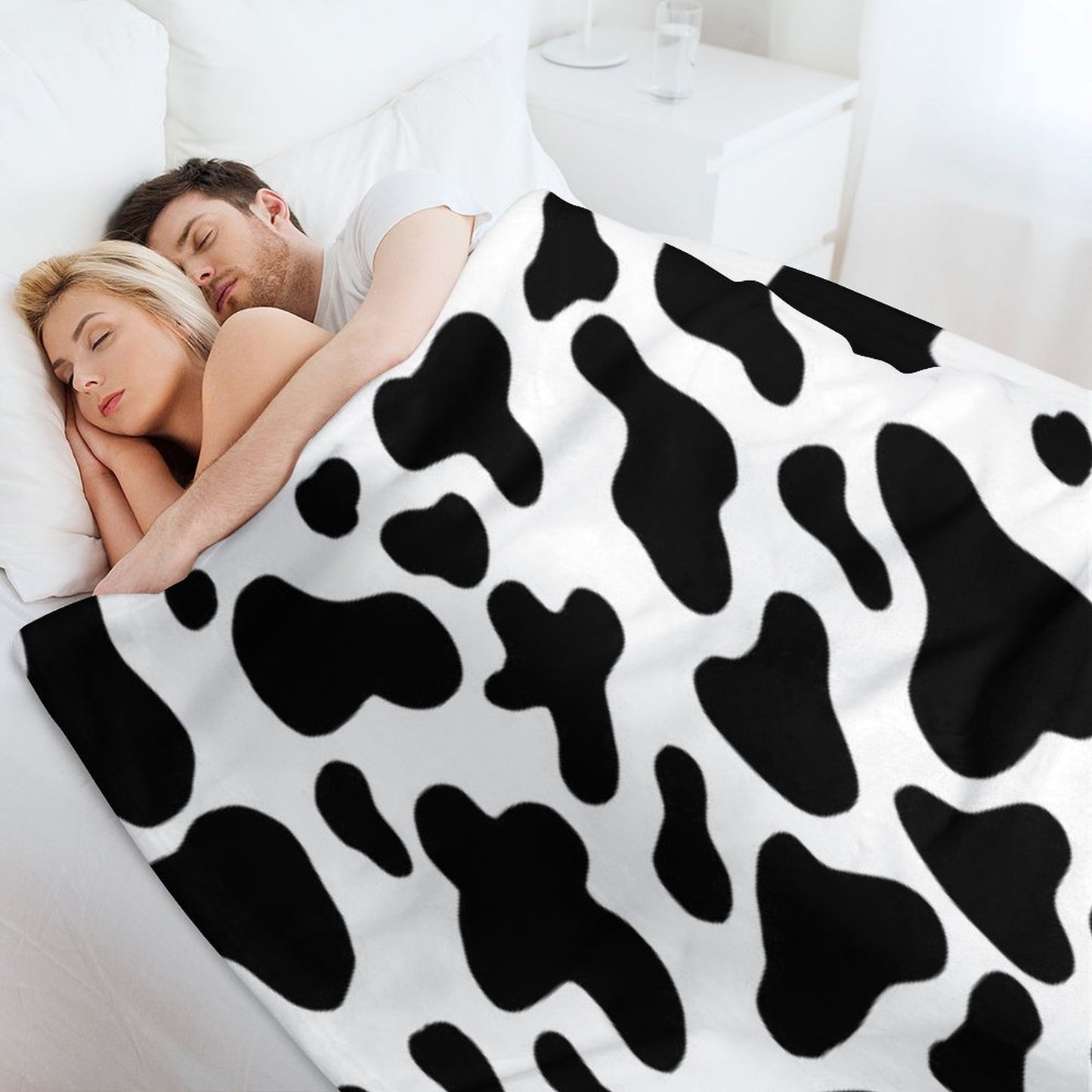 Cow Print Compact Throw Blanket