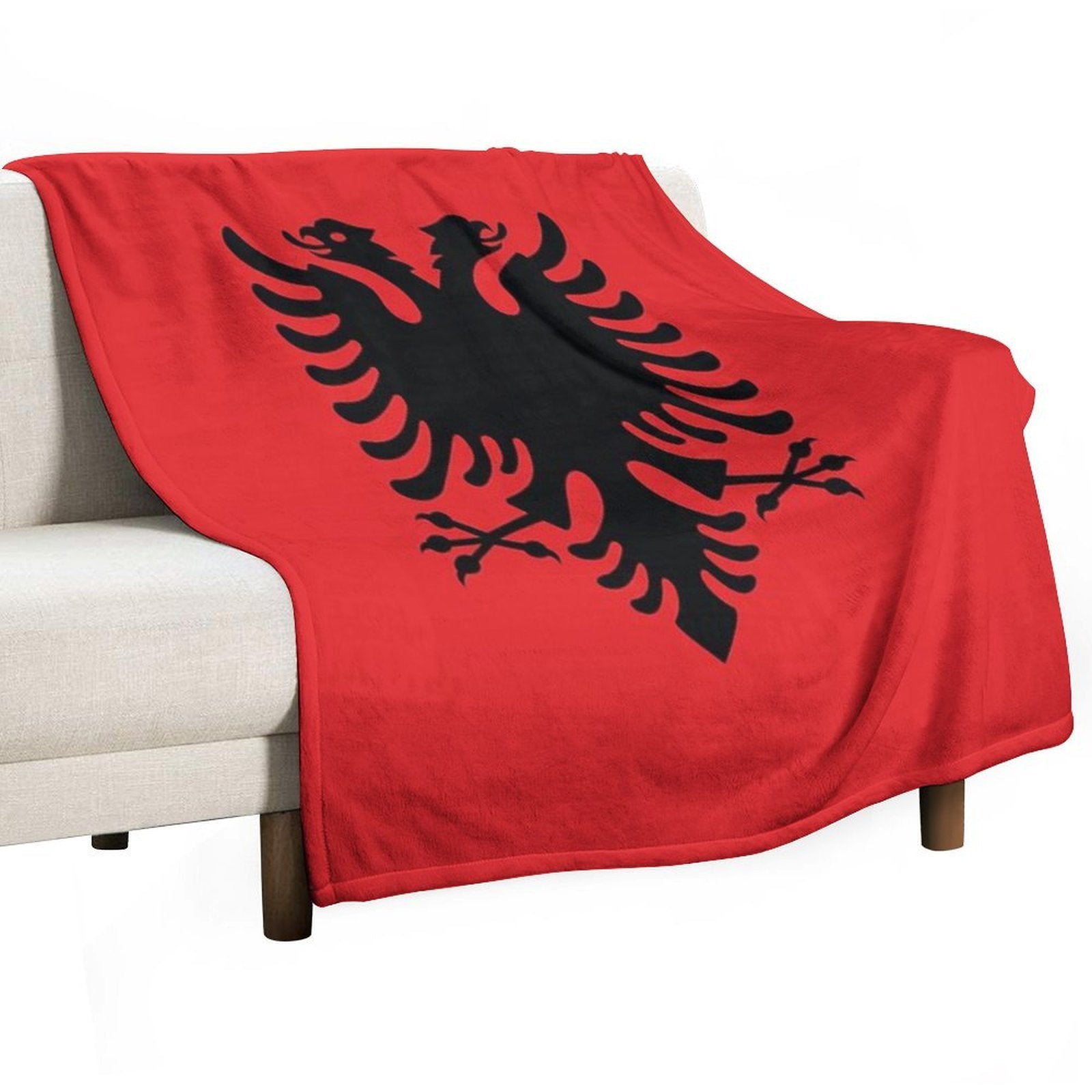 Albanian Flag Eco-conscious Throw Blanket