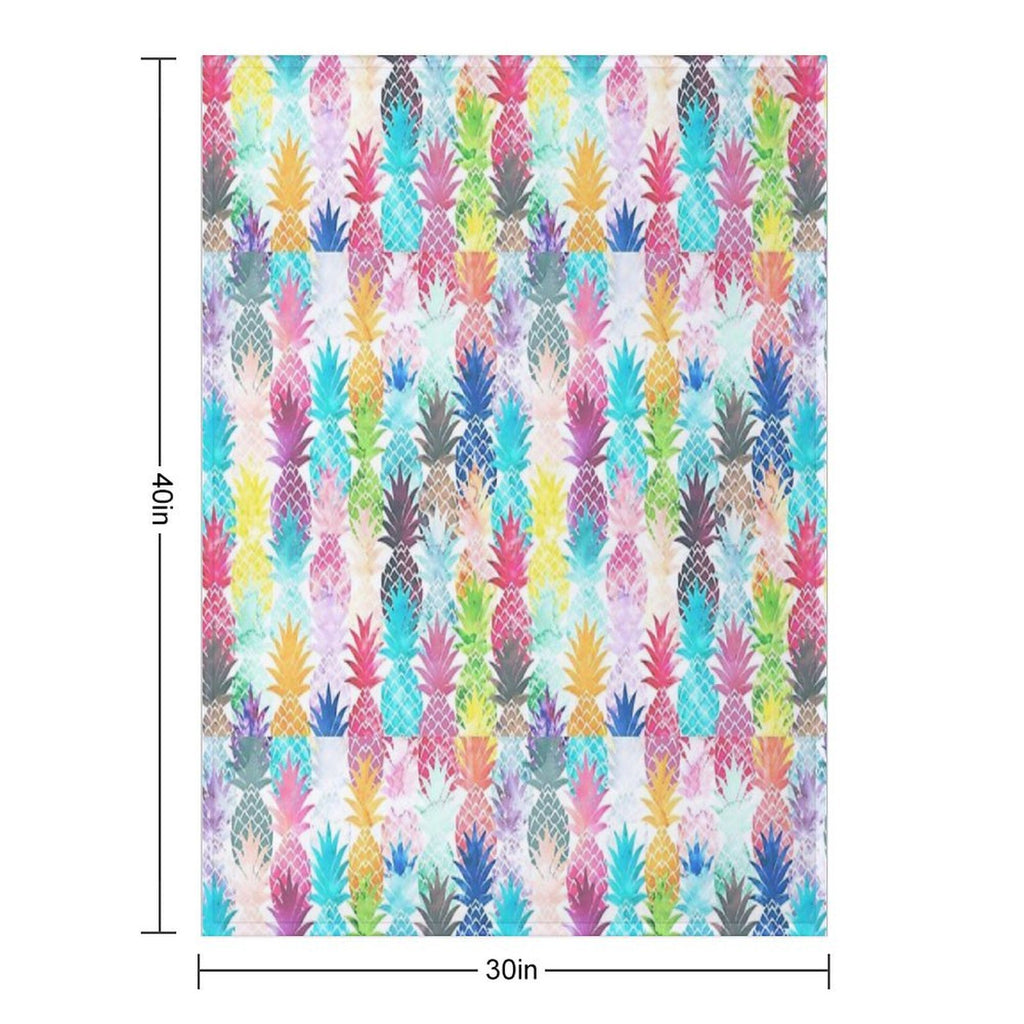 Hawaiian Pineapple Pattern Tropical Watercolor Multi-functional Throw Blanket