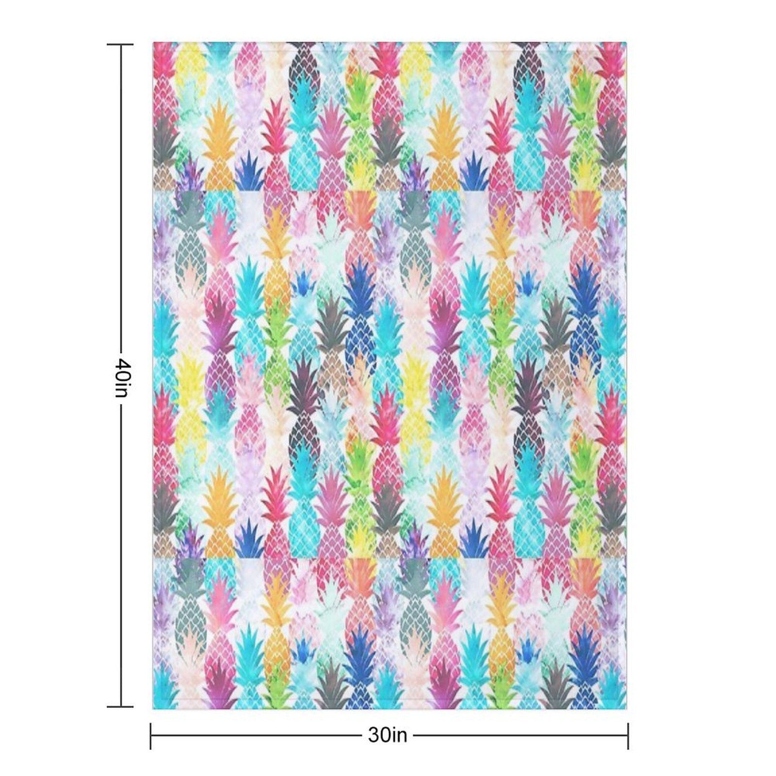 Hawaiian Pineapple Pattern Tropical Watercolor Multi-functional Throw Blanket