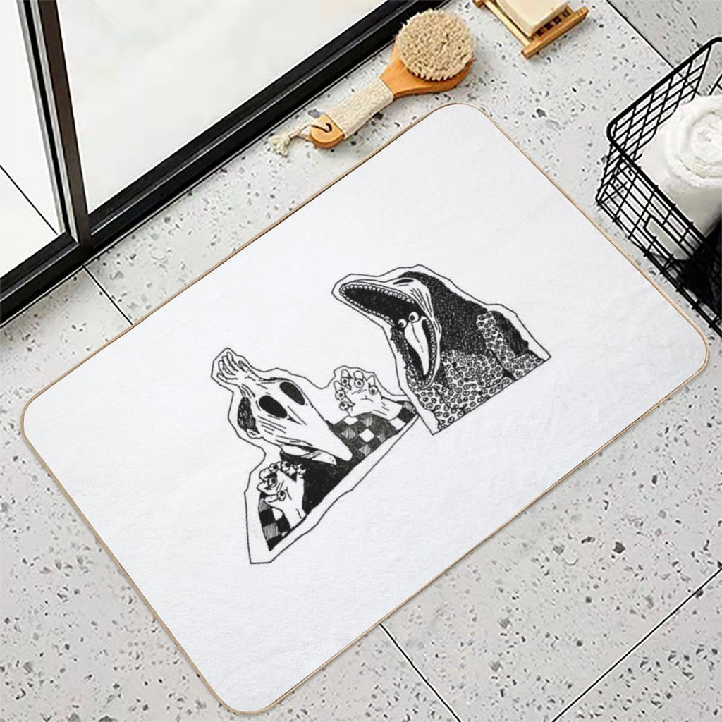 Adam & Barbara Monster Couple Beetle Juice Inspired Halloween 80's Goth Cult Film  Toxin-Free Bath Mat