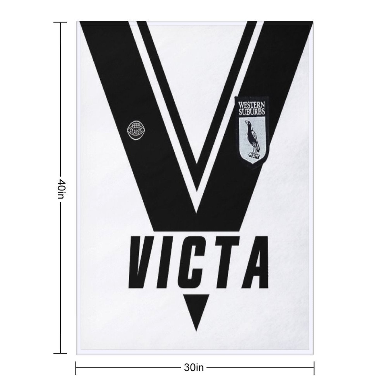 WESTERN SUBURBS MAGPIES 1980 RUGBY LEAGUE JERSEY Wrinkle-free Throw Blanket