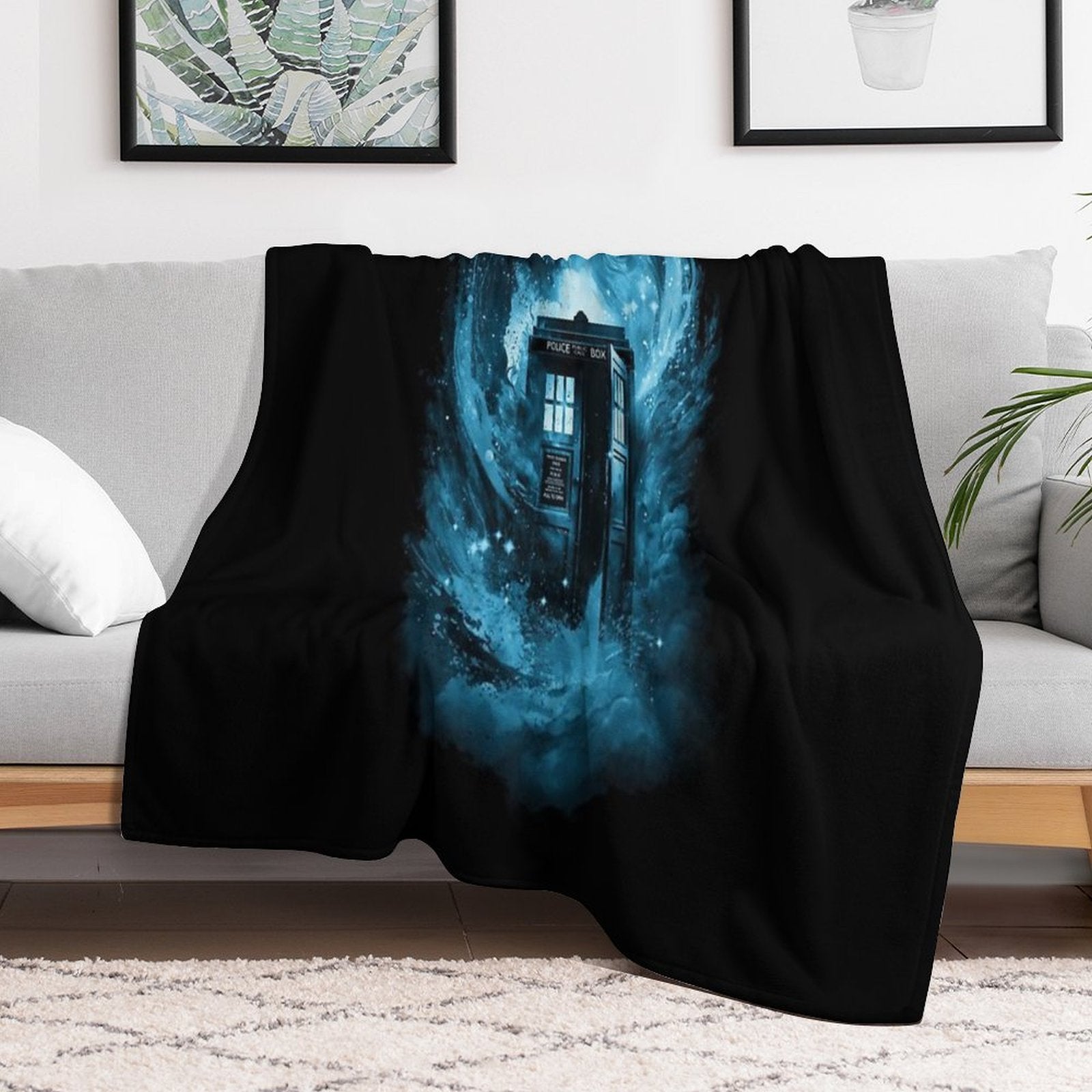 The Color Vortex-blue Version Machine-washable Throw Blanket