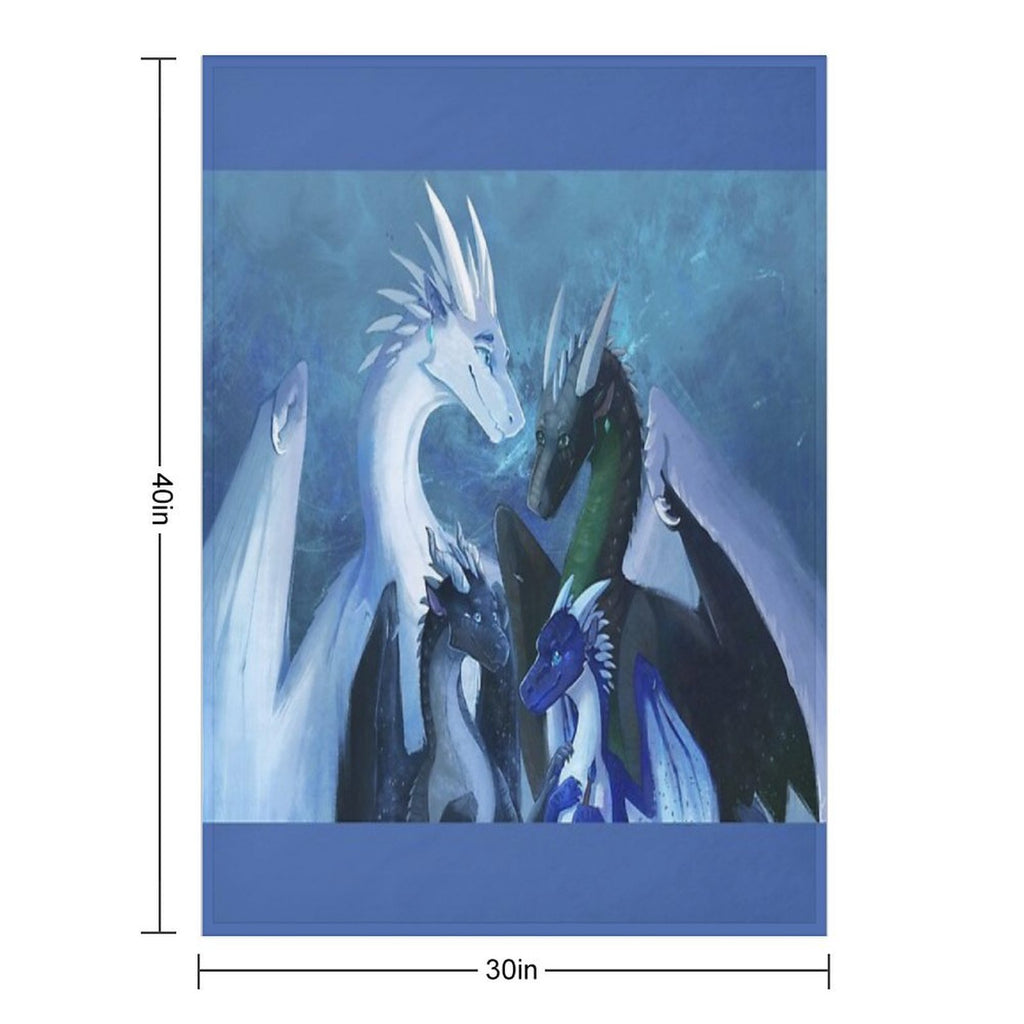 Arctic, Foeslayer, Whiteout, Darkstalker Family - Wings of Fire Versatility Throw Blanket