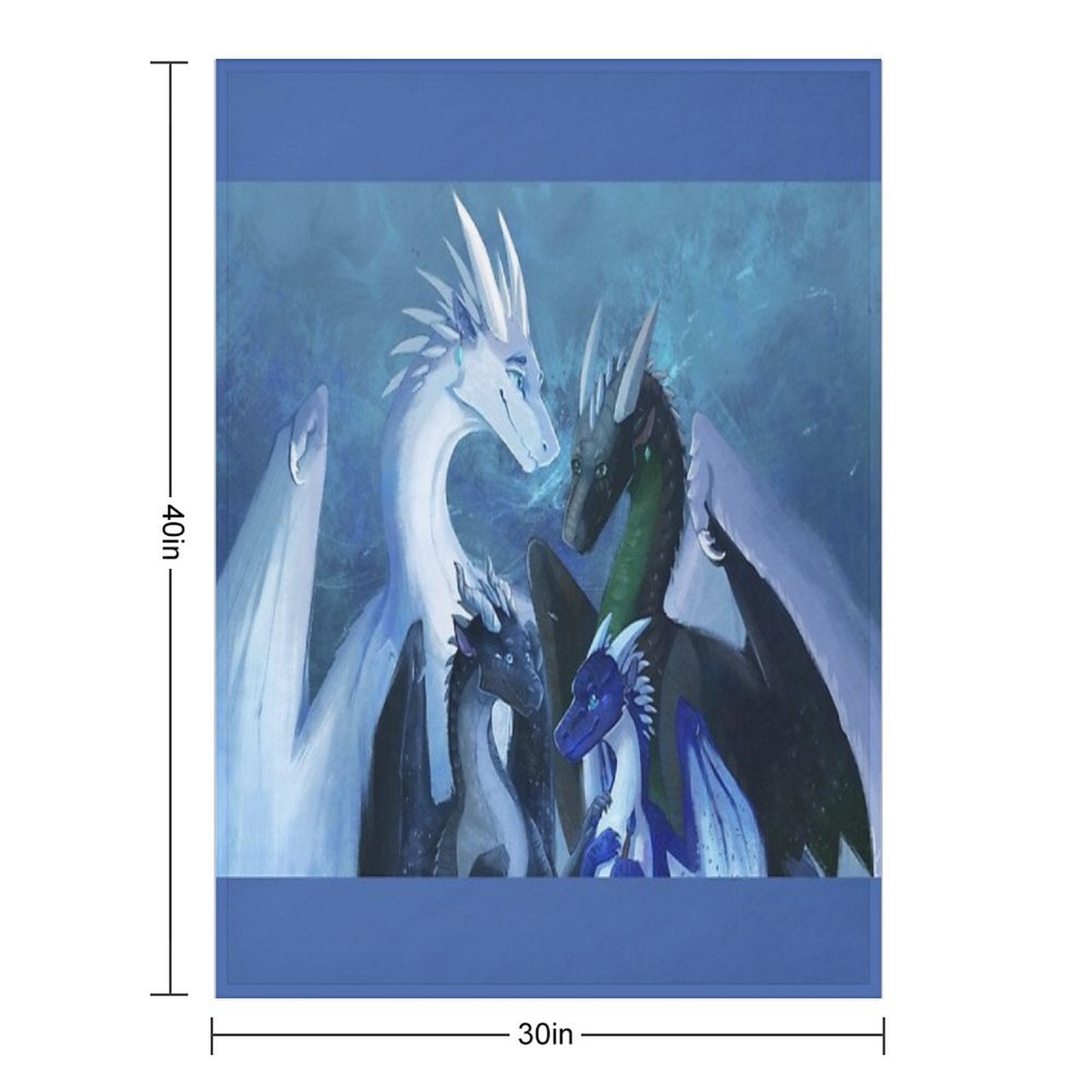 Arctic, Foeslayer, Whiteout, Darkstalker Family - Wings of Fire Versatility Throw Blanket