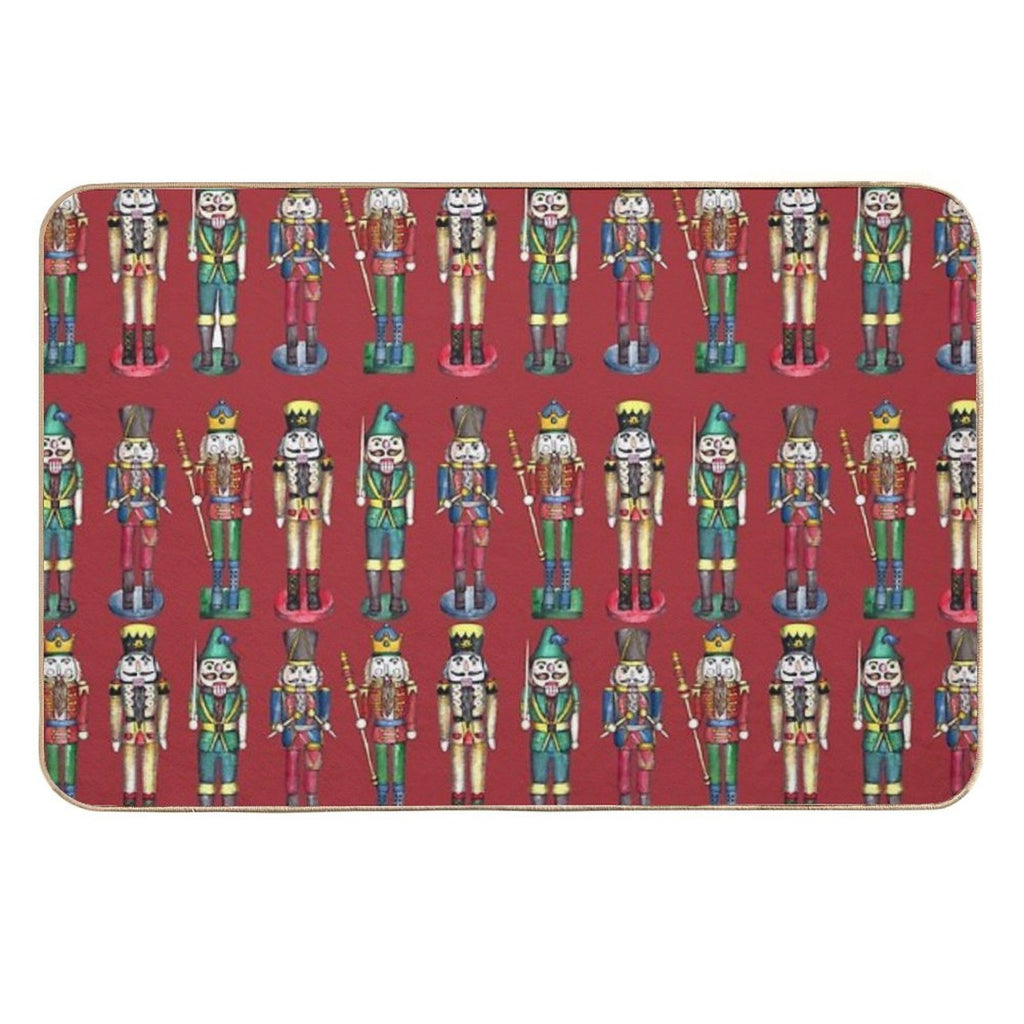 The Nutcracker Prince Pattern in Red  Easy To Clean Bath Mat