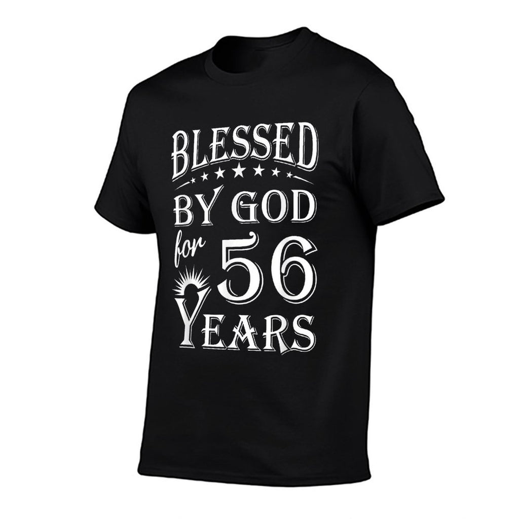 Vintage Blessed by God for 56 Years Happy 56th Birthday  Eco-friendly Material T-Shirt