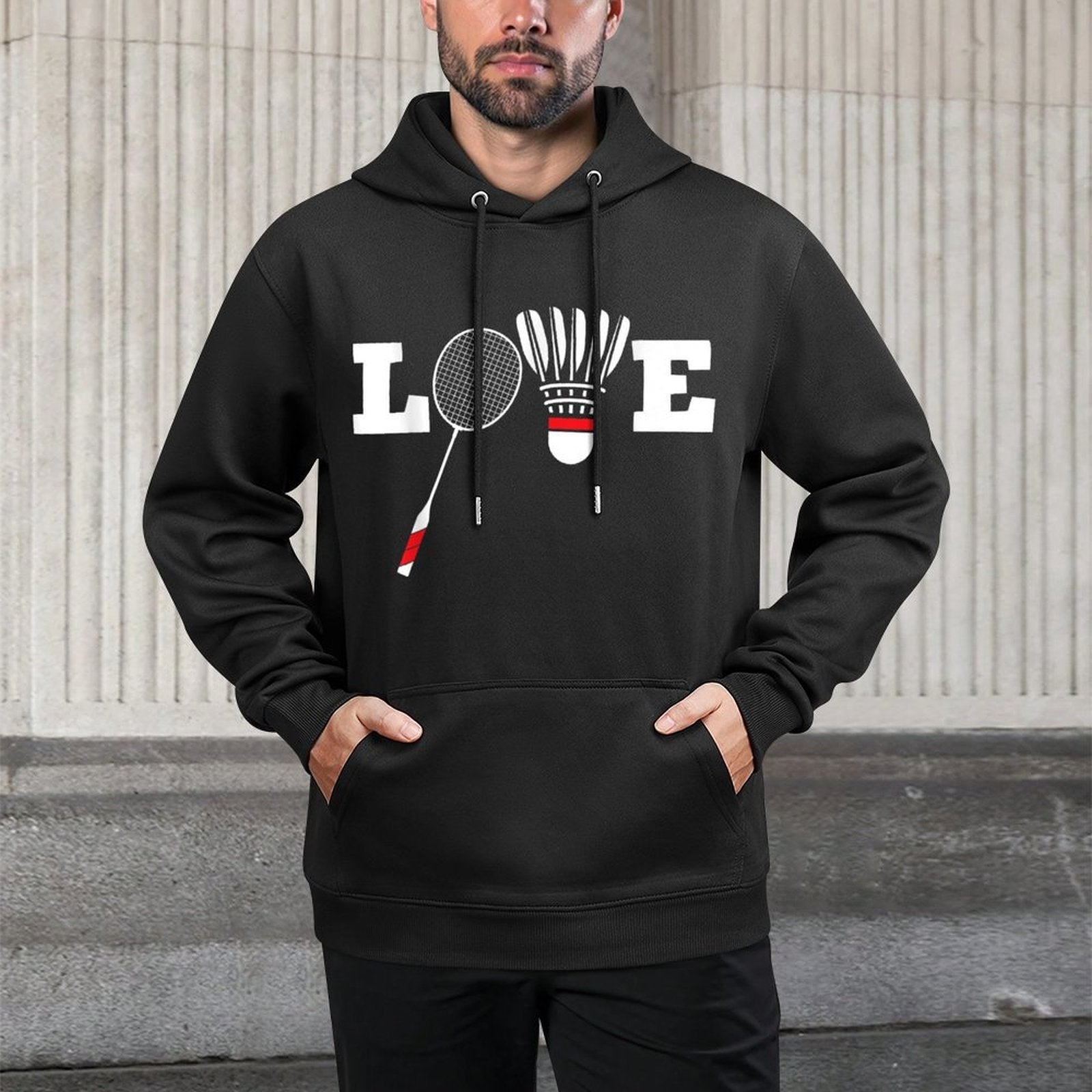 Love Badminton Player Lover Athletic Shuttlecock Unisex Design Hoodie