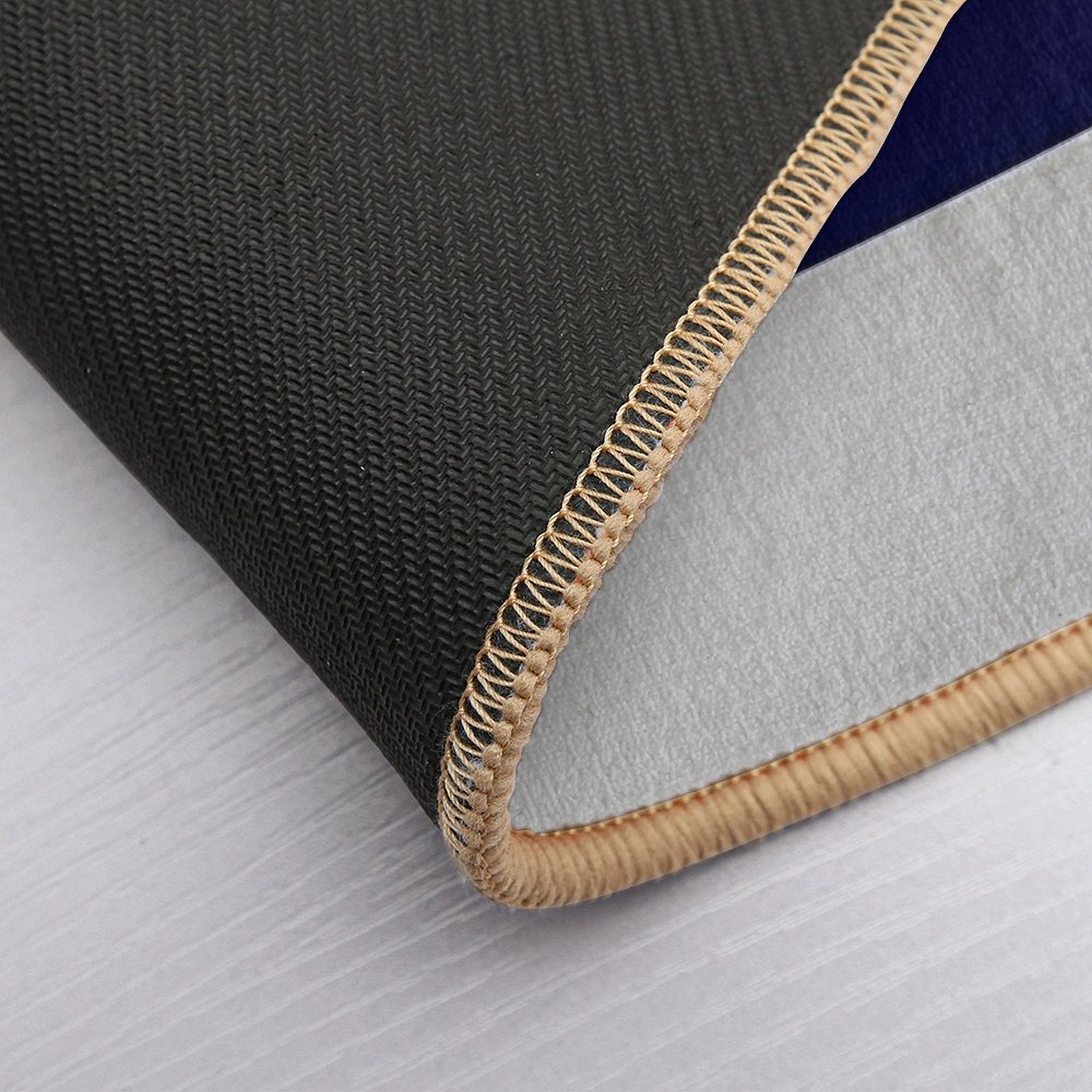 Three Color Stripes Silver Gray Navy Blue And White  Eco-Friendly Bath Mat