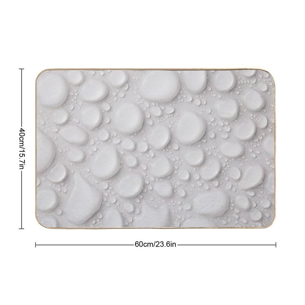 Water Drops, Beads, Rain Drops, Bubbles, White, Clear, Wet, Drenched,  Slip-Resistant Bath Mat
