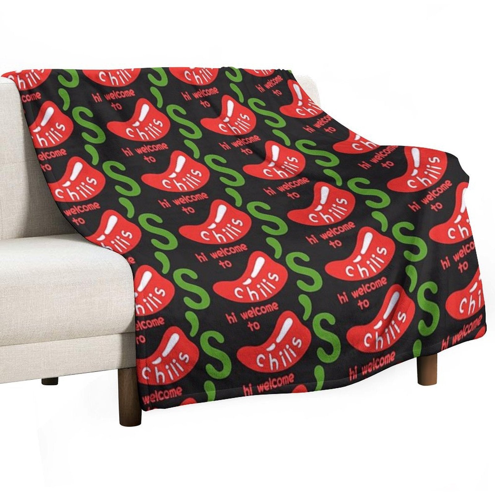 Hi Welcome To Chili’s Sustainable Throw Blanket