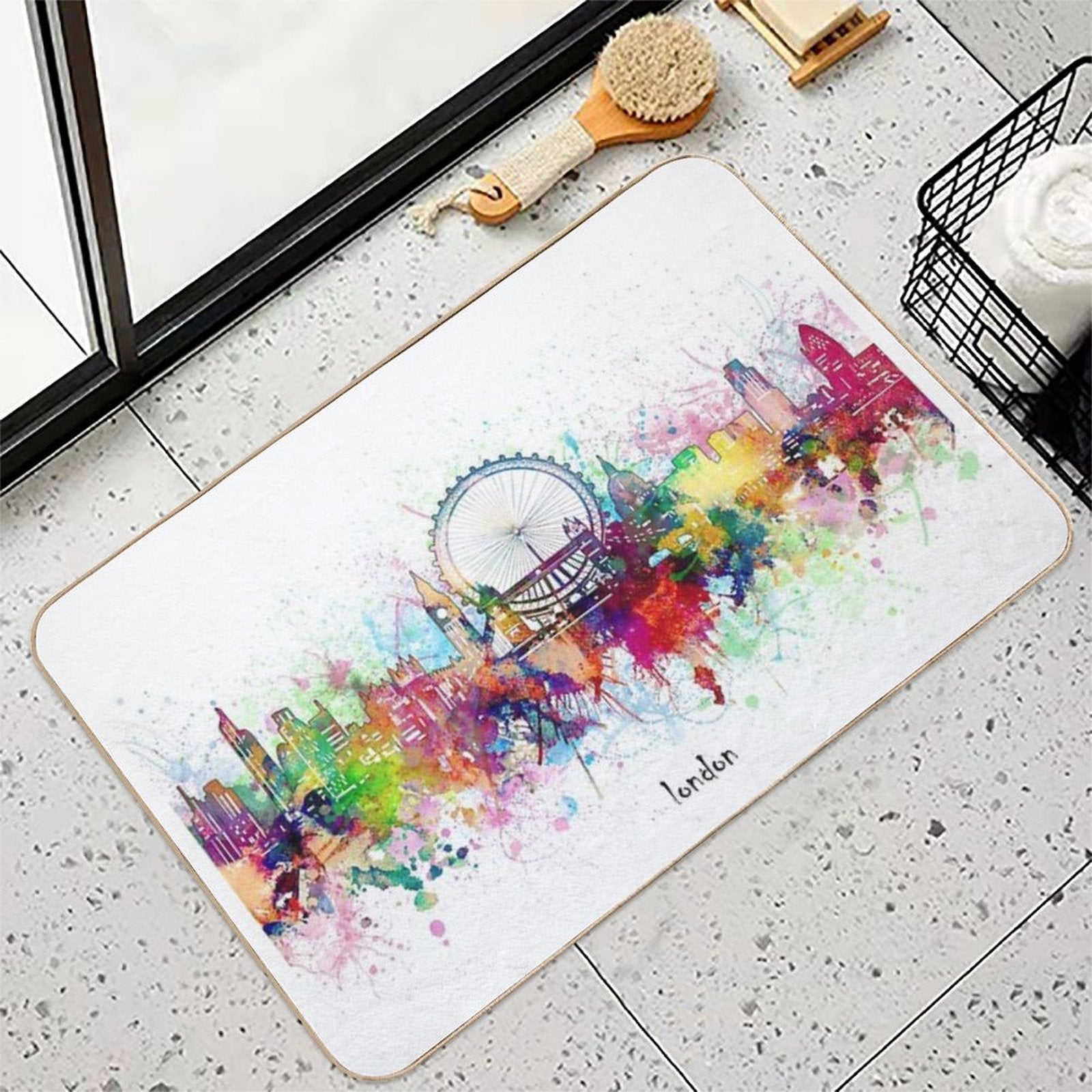 London Skyline  Repositionable Bath Mat