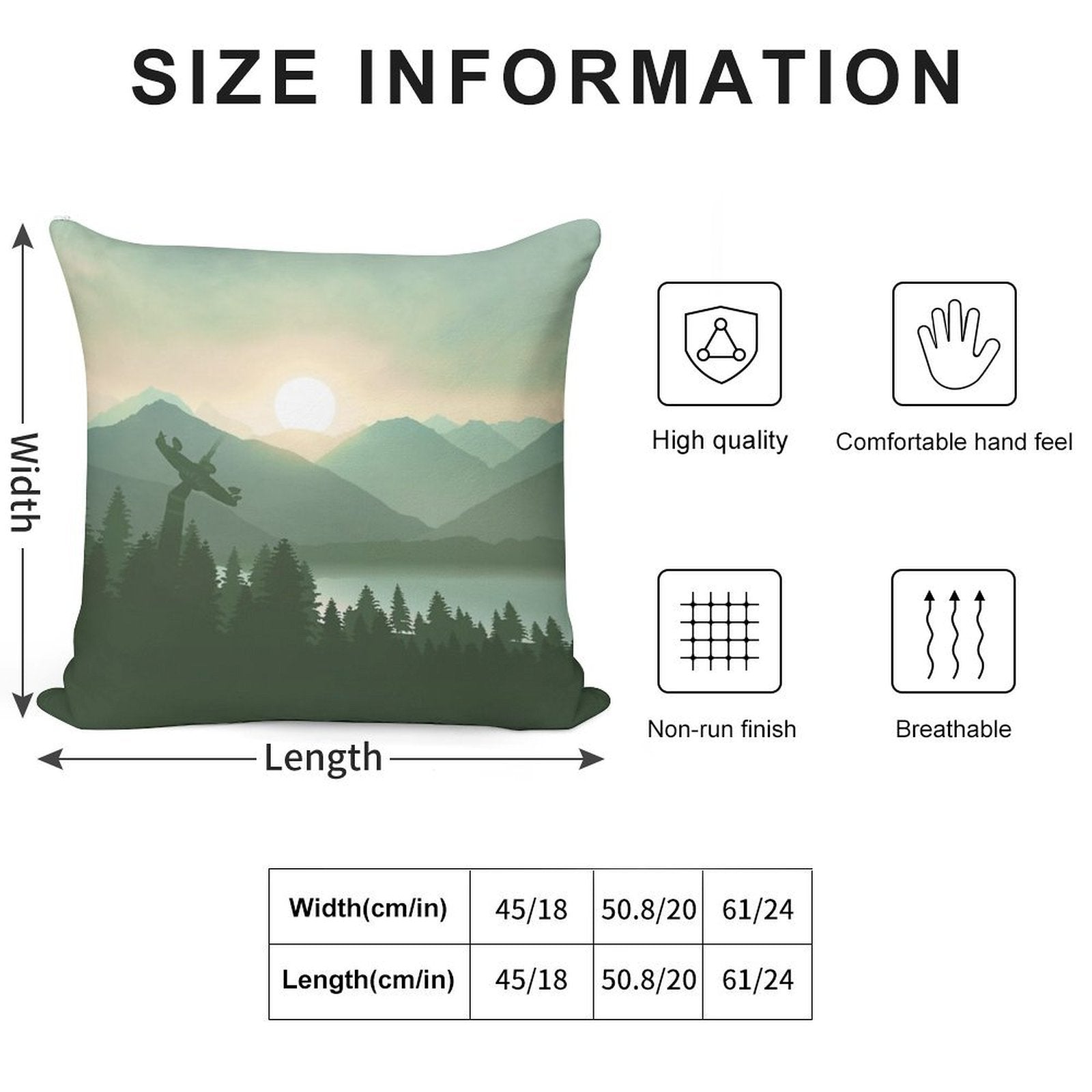 Forest Moon Soft Hidden Zipper Throw Pillow