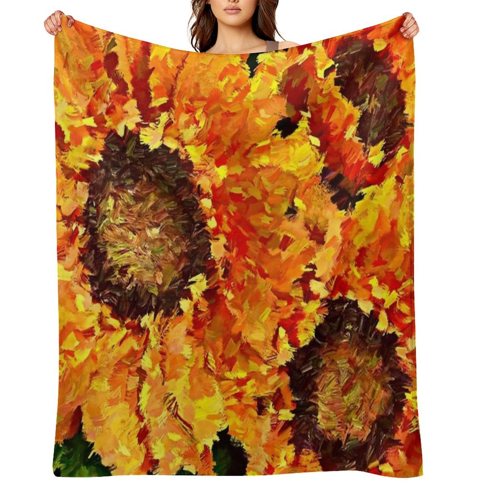 Sunflowers Abstracted Gift-ready Throw Blanket