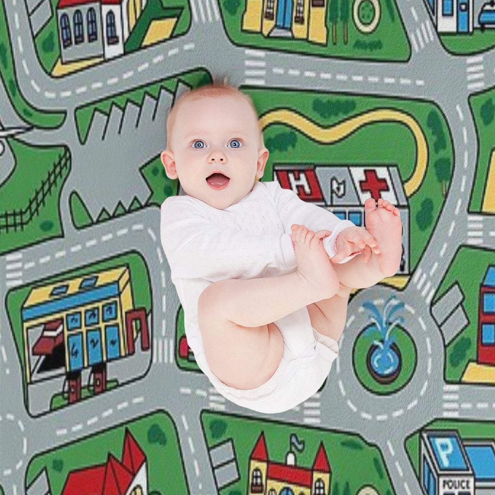 Car City Carpet Road Rug 90s Nostalgic Toy Premium Throw Blanket
