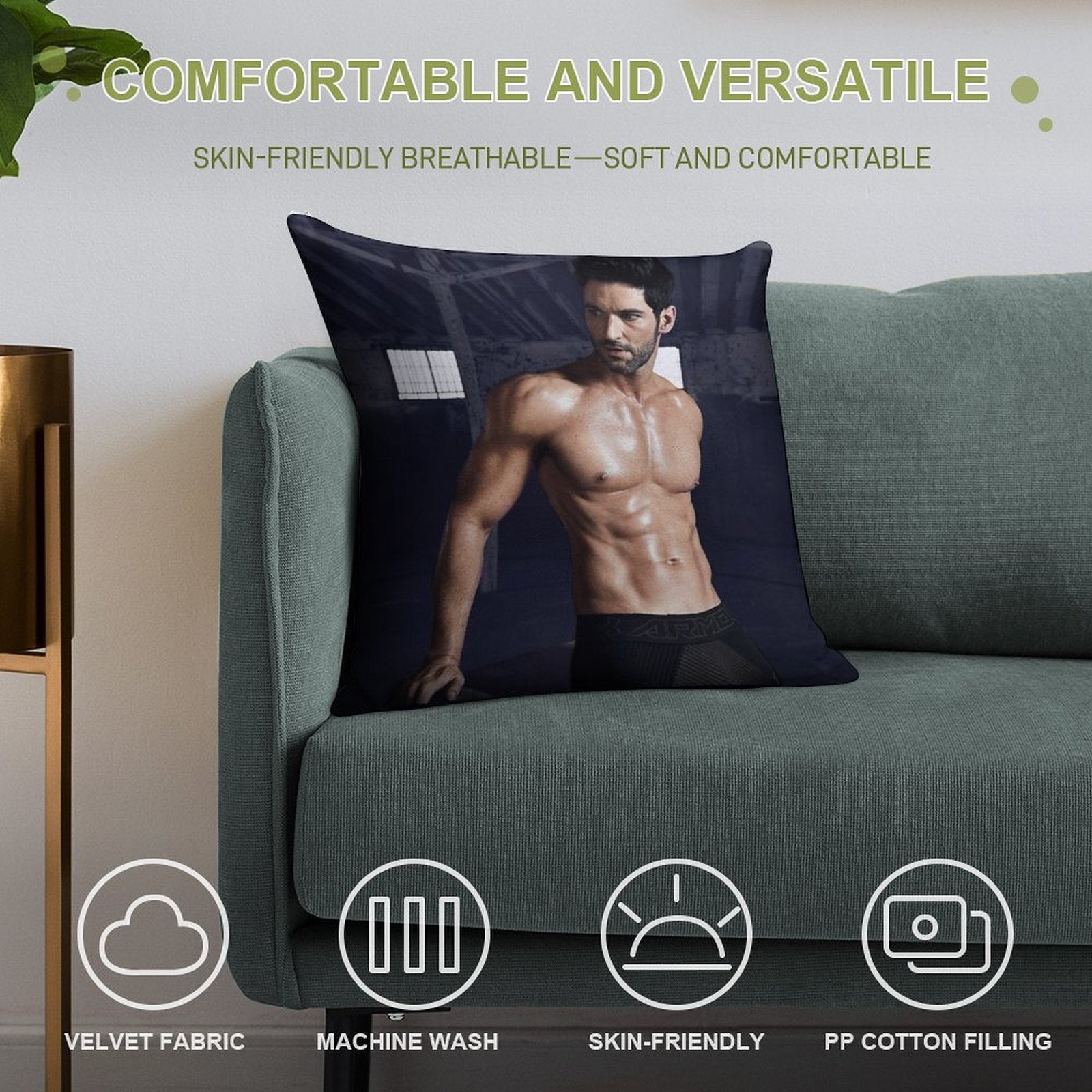 Tom Ellis Soft Skin-Friendly Throw Pillow
